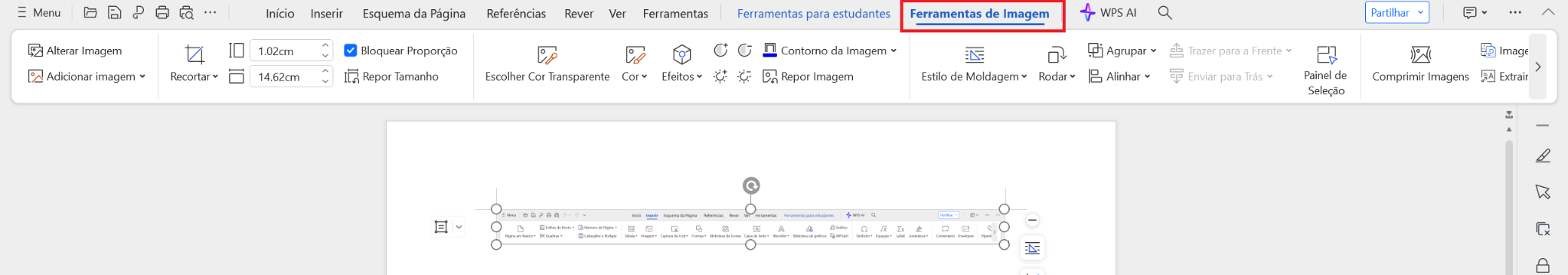 Adicionar texto às imagens no WPS Writer