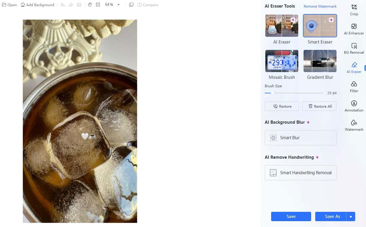Remova texto de imagens usando o WPS Fotos