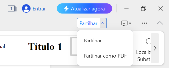 botão de compartilhamento do WPS
