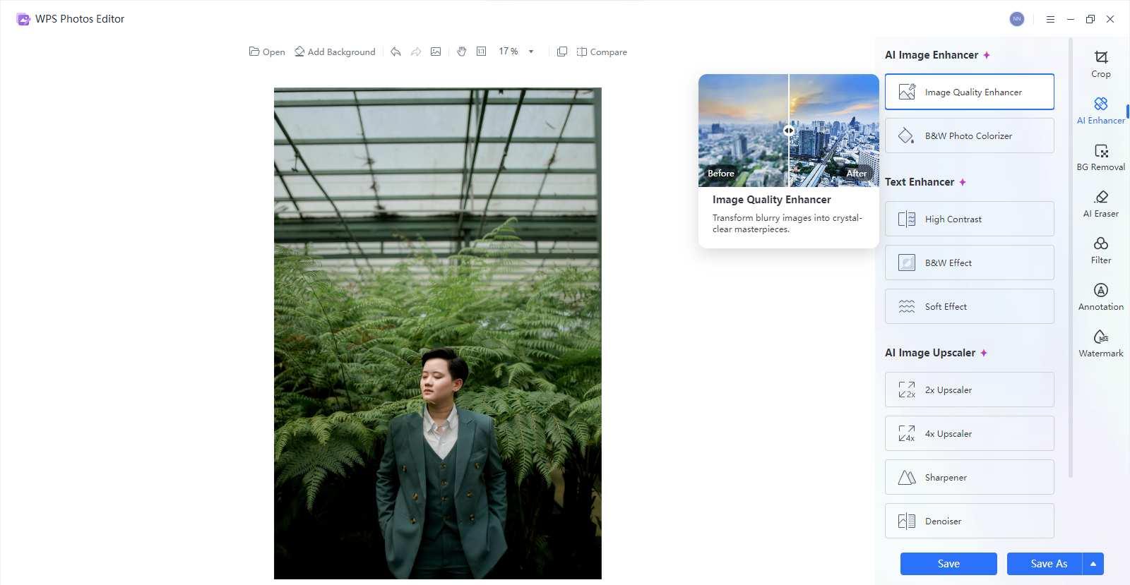 WPS Photos AI Enhancer
