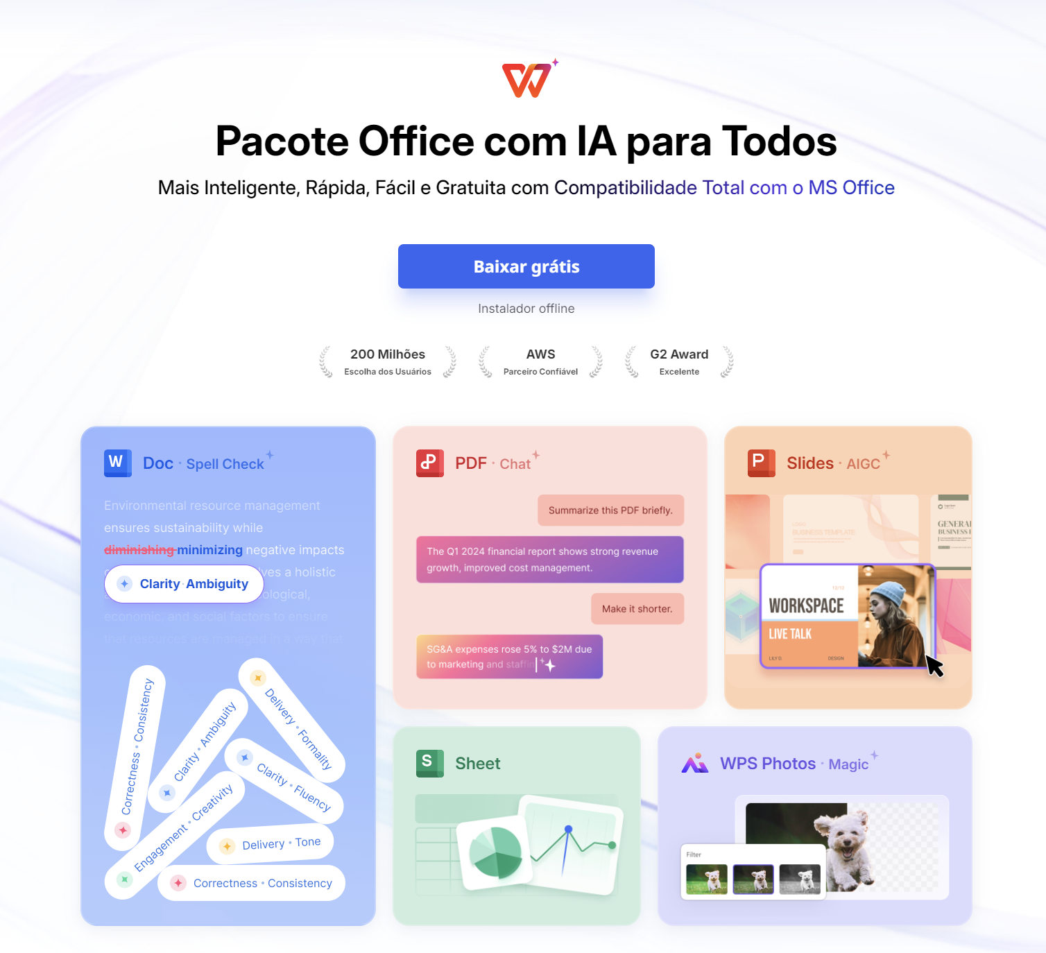 Interface do WPS Office
