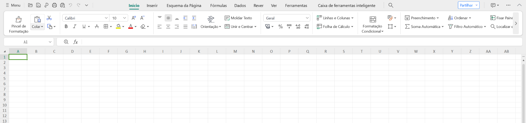 Documento em branco do WPS Spreadsheet