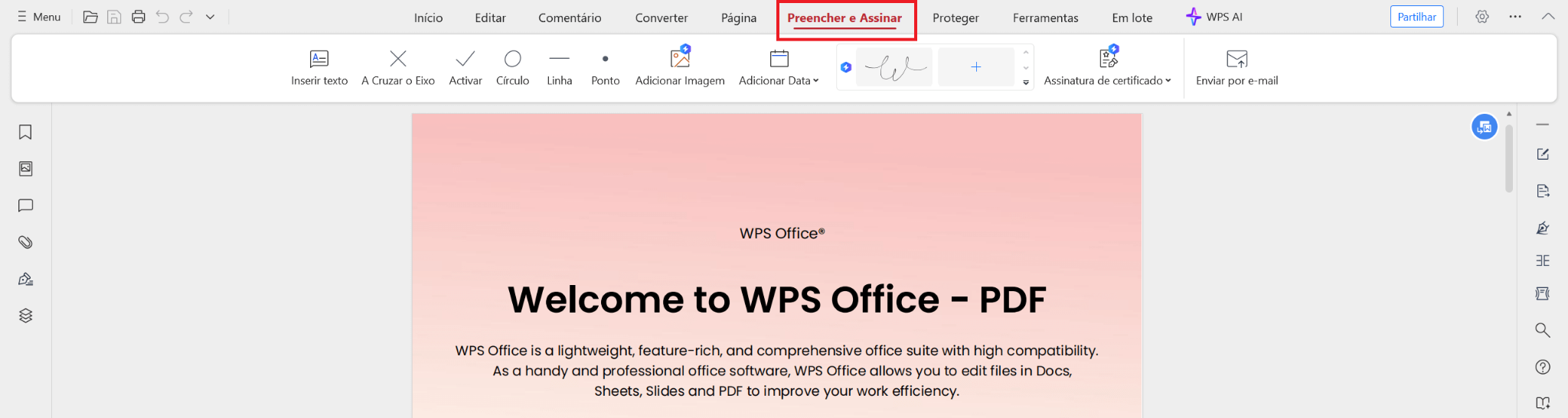Guia Preencher & Assinar PDF no WPS