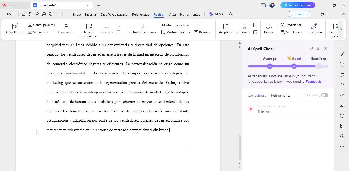 Corrector Ortográfico WPS AI