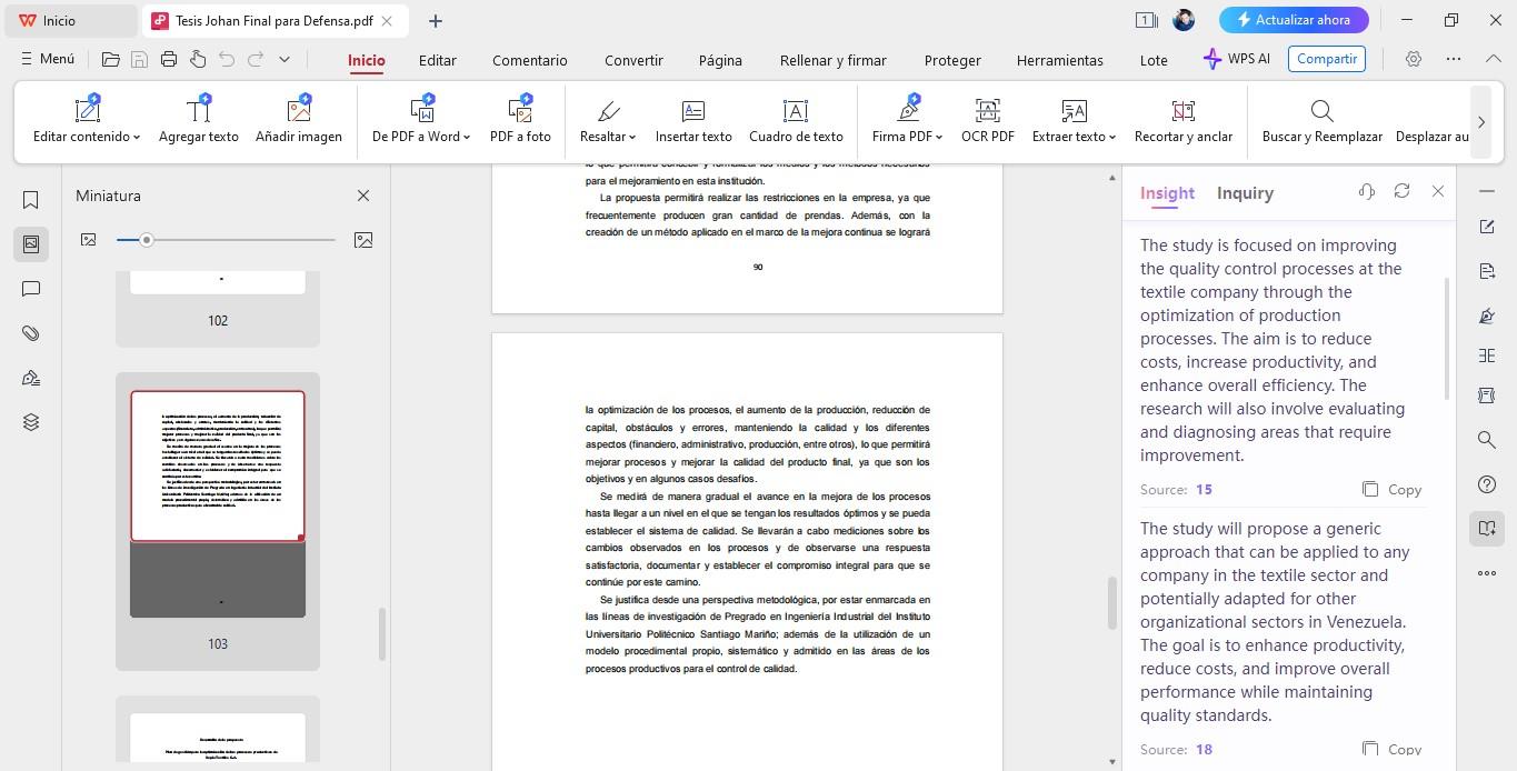 Información sobre PDF con la ayuda de WPS PDF AI