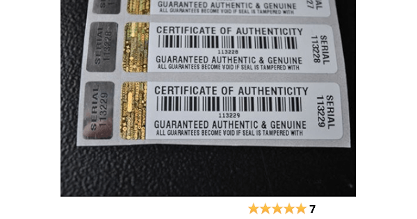 hologram image on the COA