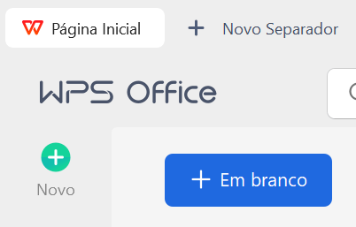 criando um novo documento no WPS