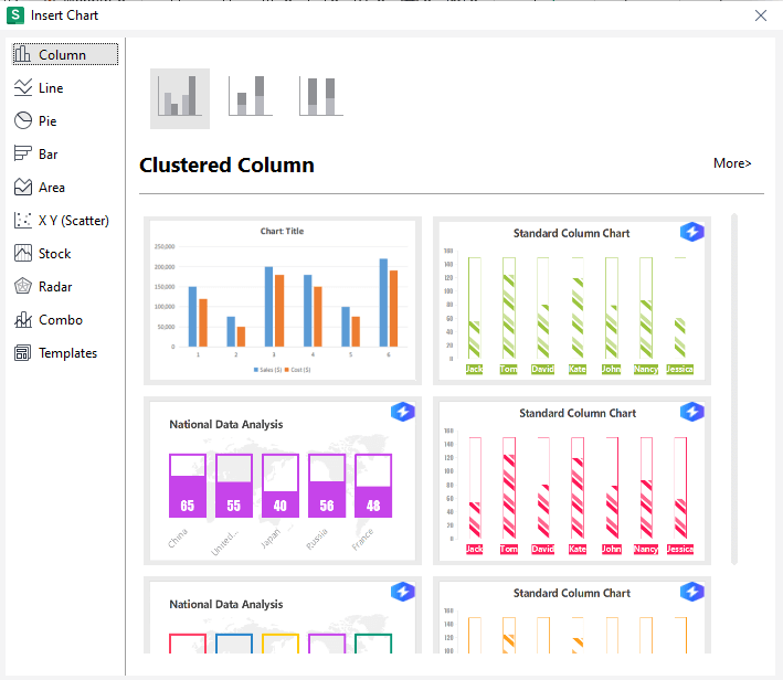 WPS Spreadsheet Data Visualization Tools