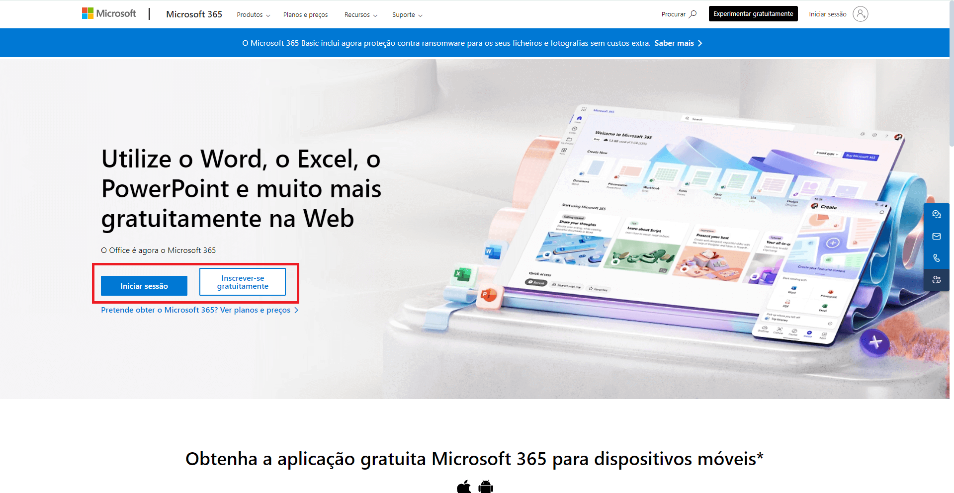 Faça login com uma conta Microsoft