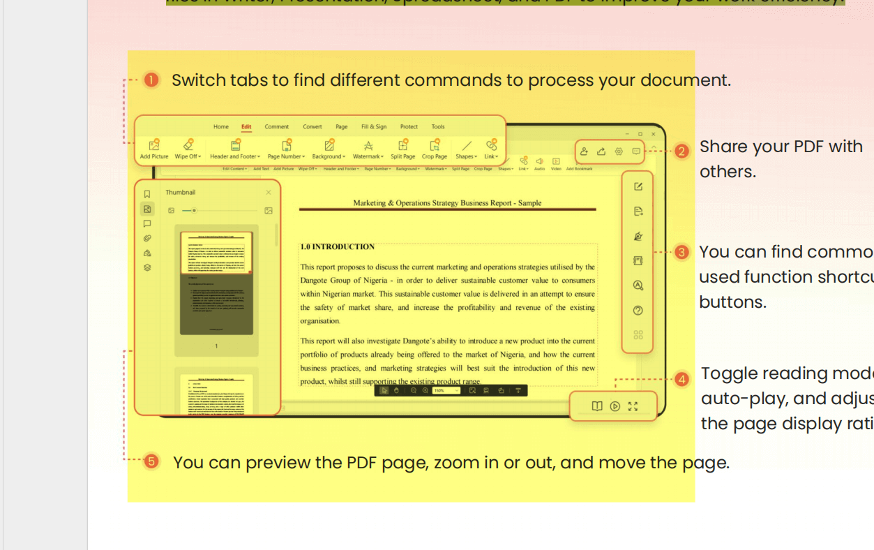 Выделение области в WPS PDF