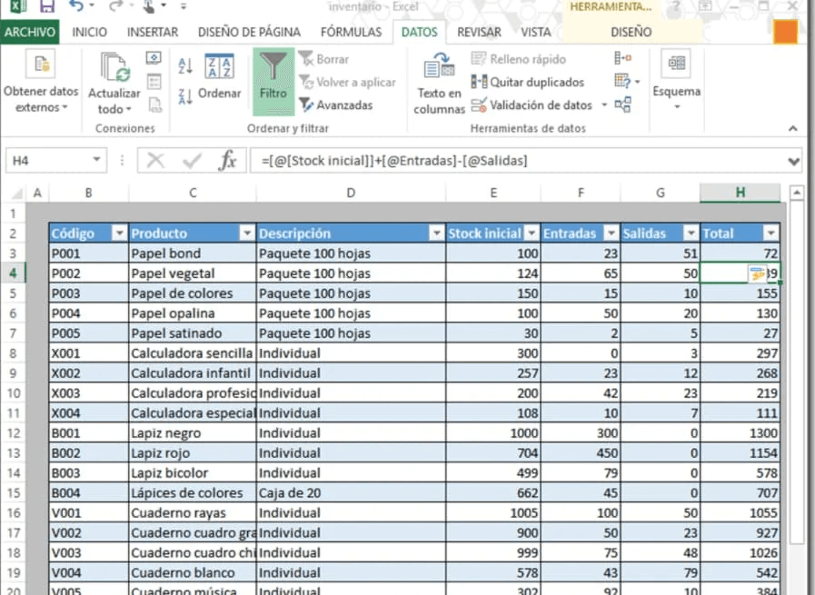 Disfruta de tu inventario en Excel.