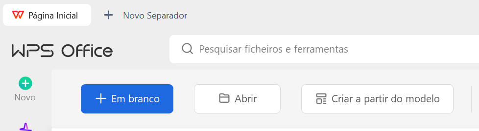 criando documento no wps Office