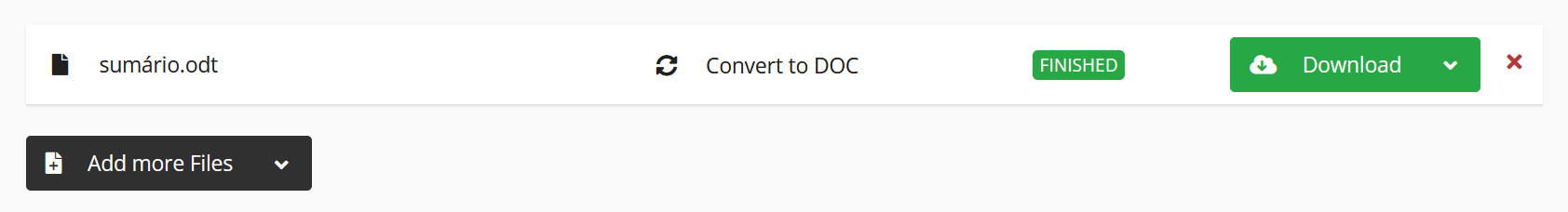 conversão pronta para download