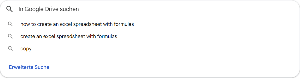 Google Drive Suchleiste