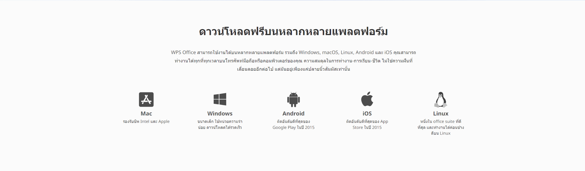 หน้าดาวน์โหลดของ WPS