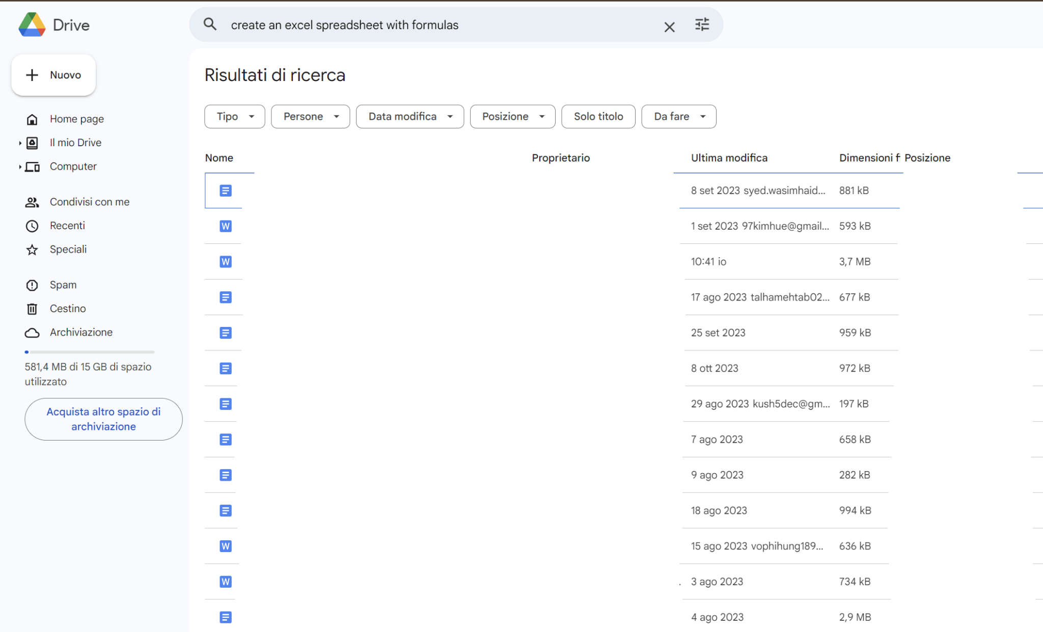 Selezione di file multipli su Google Slides
