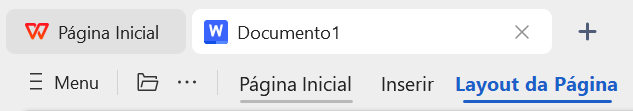 abrindo o layout da página no WPS Office