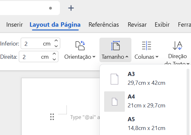 regulando o tamanho do documento no WPS Office