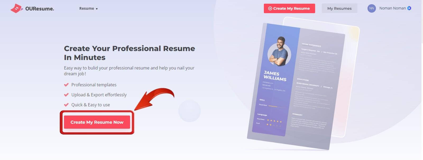 WPS OfficeでResume Nowボタンを作成