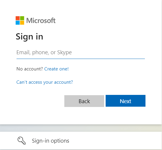 Microsoft Office Web にサインインするログイン資格を入力してください