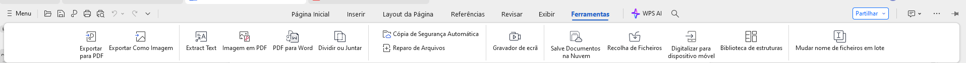 Ferramentas do WPS Docs