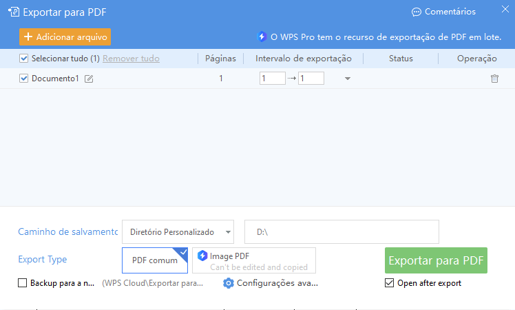 exportando como PDF