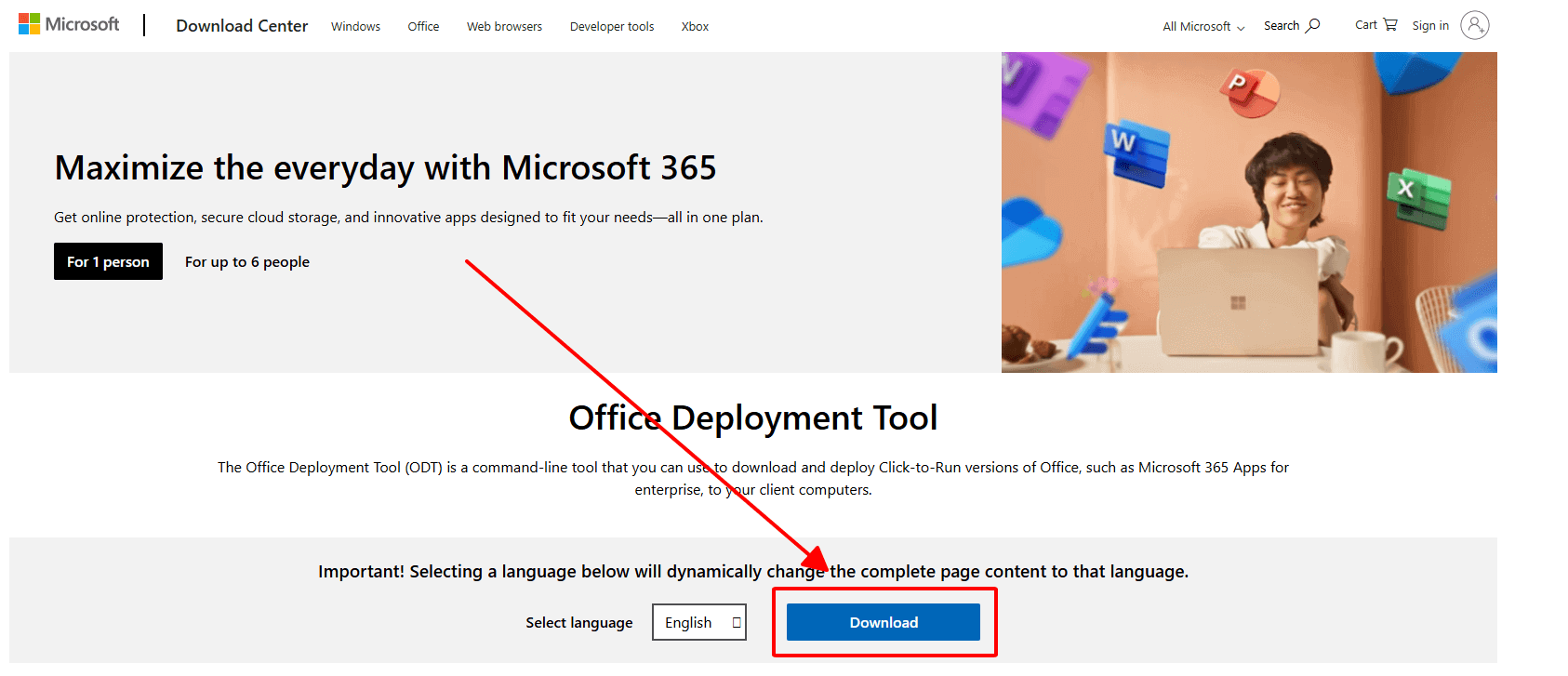 הורד את מתקין Microsoft Office