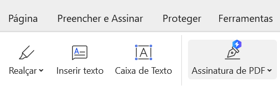 botão de assinatura de PDF