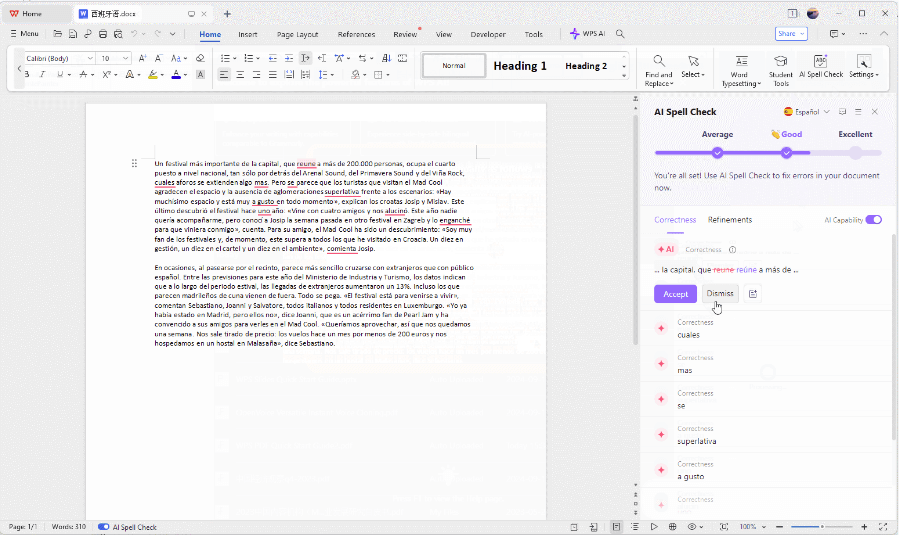 El mejor programa para revisar ortografía y gramática en Word: WPS Office