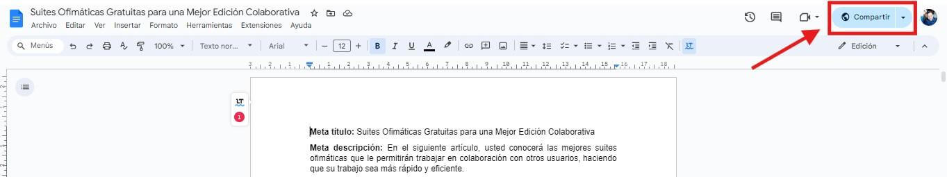 Compartir Documentos en Google Docs