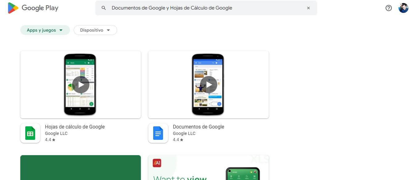 Obtenga la aplicación Documentos u Hojas de Cálculo de Google.