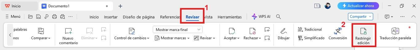 Restringir la Función de Edición en WPS Office