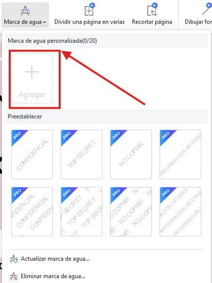Añadir una Marca de Agua Personalizada