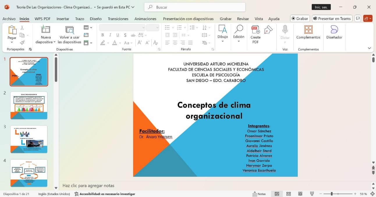 Microsoft PowerPoint para crear un discurso de presentación