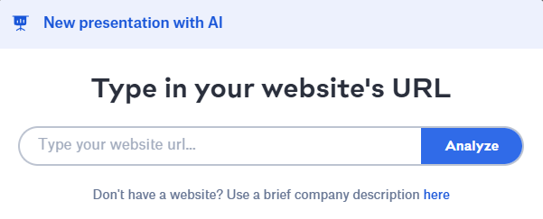 Slide Bean website analysis input
