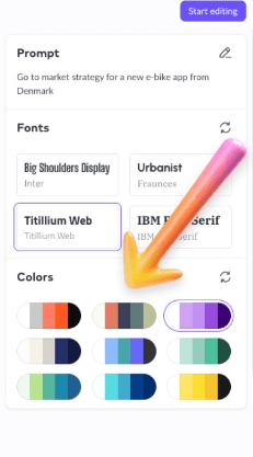 Pitch.com color and font options
