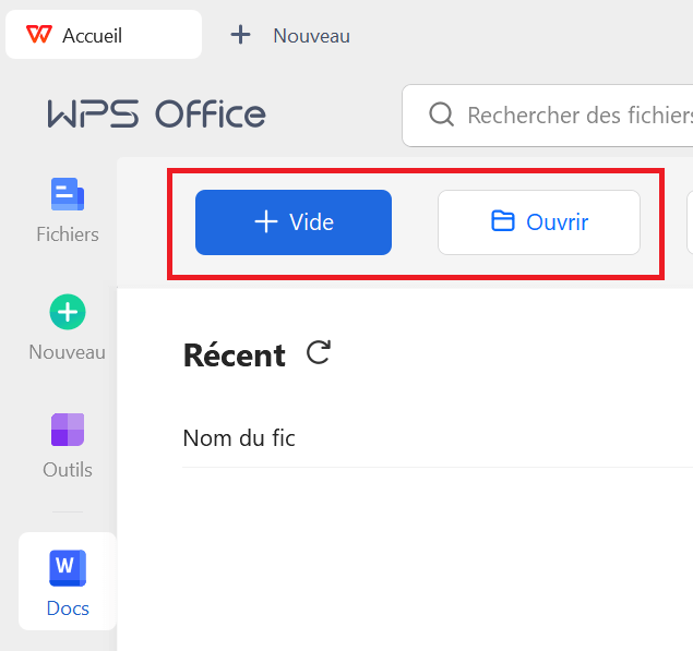 ouvrir ou créer
