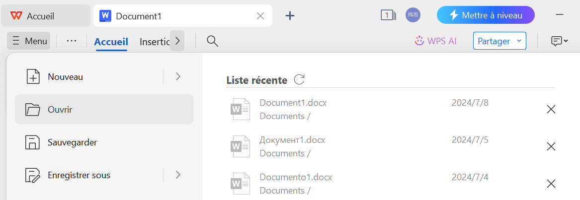 sauvegarder le document