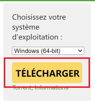 Téléchargez l'installateur