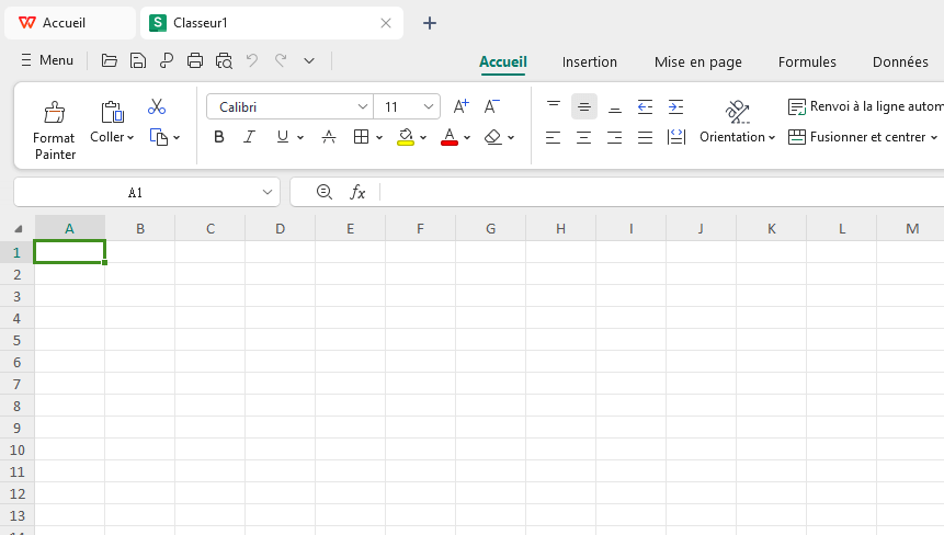 Document WPS Tableur vide