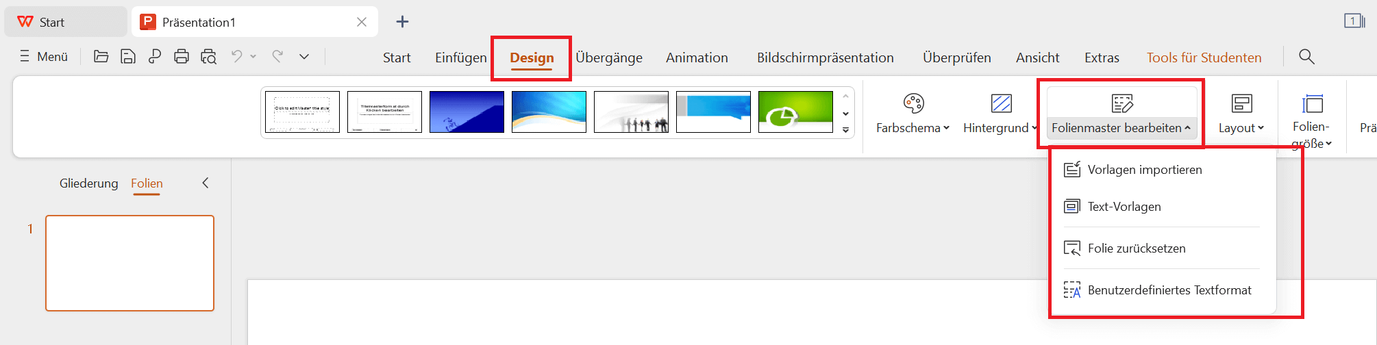 WPS AI Bearbeitungsoptionen