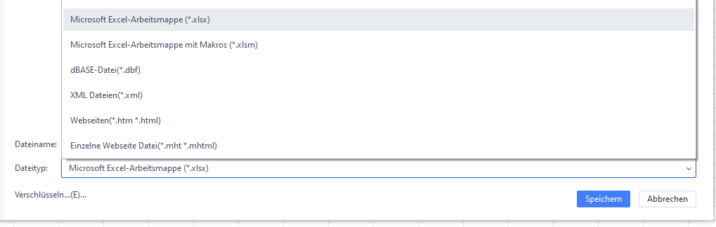 Exportieren einer WPS-Tabelle im Excel-Format