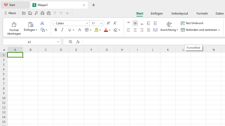 WPS Spreadsheet leeres Dokument