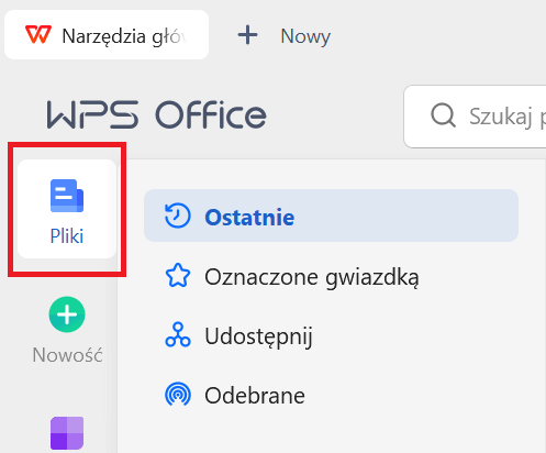 Kliknij Plik