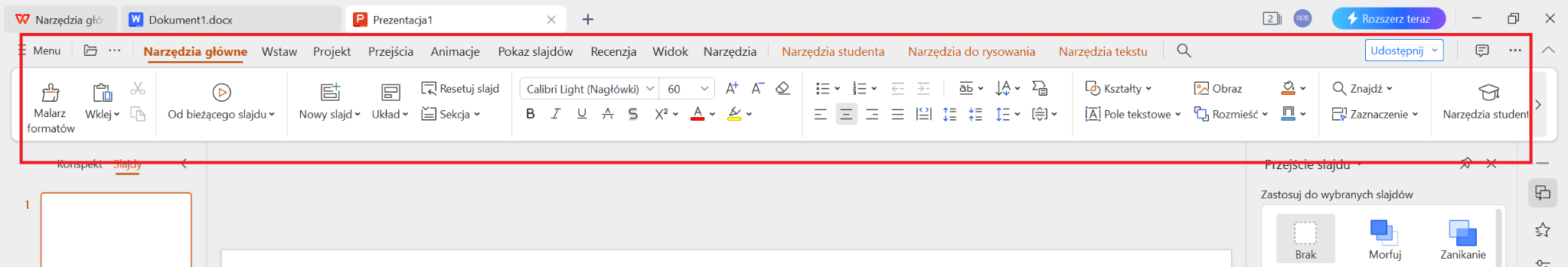 Prezentacja w WPS AI