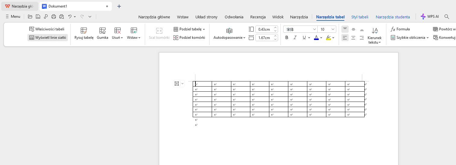 Edycja i formatowanie w WPS Writer