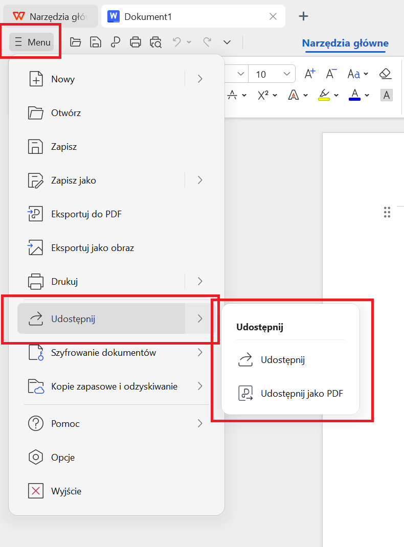 Wyświetlanie, gdzie należy udać się, aby udostępnić dokument po jego edycji
