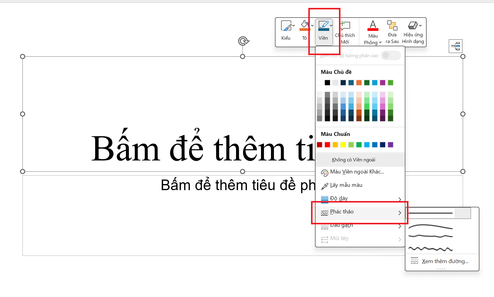 Thêm đường viền kiểu vẽ trong Microsoft PowerPoint