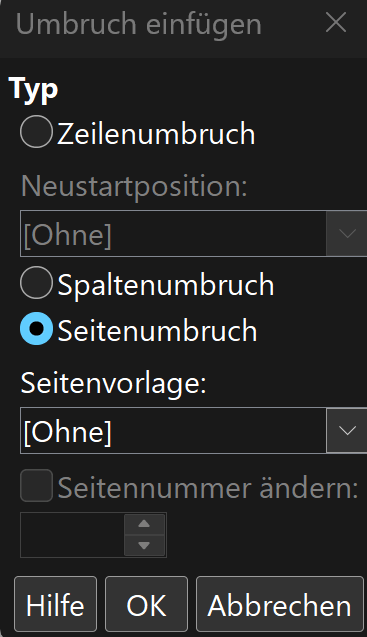 Seitenvorlage anwenden