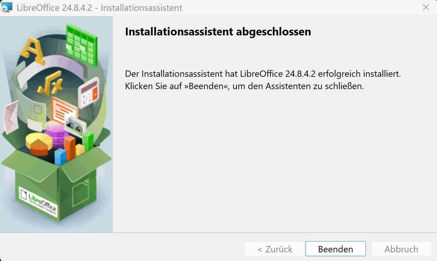 installation beenden